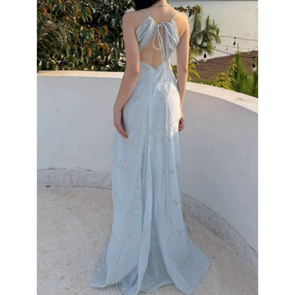 Zara Floral Square Neck Spaghetti Strap Maxi Dress for Summer Vacation